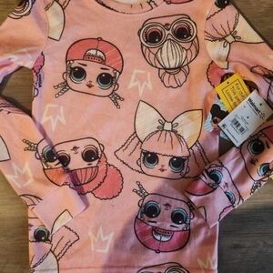 *NEW WITH TAGS* Girls L.O.L. Surprise! Pink Character Long Sleeve Tee - Size 4